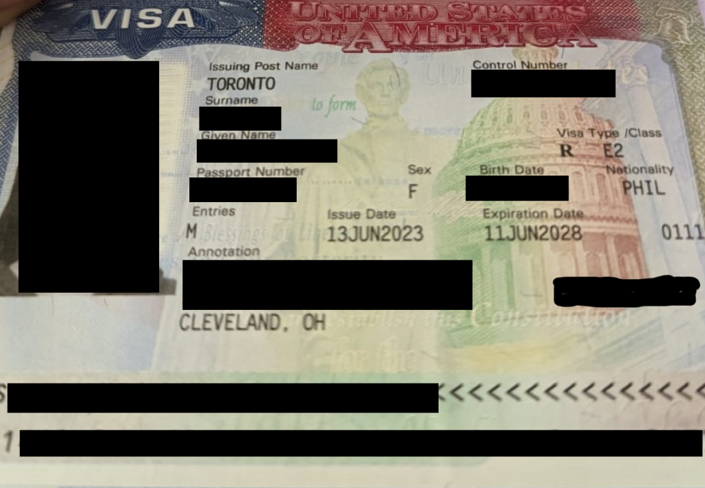 aprovação do visto e-2 Filipinas