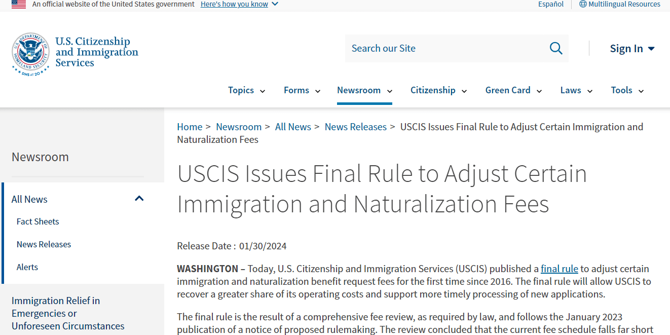 uscis eb5 fees i526e eb5 visa fee