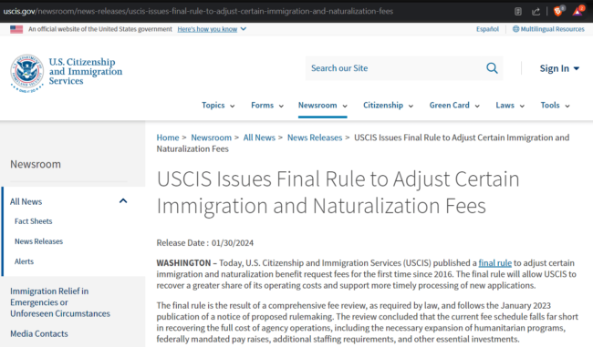 uscis eb5 fees i526e eb5 visa fee